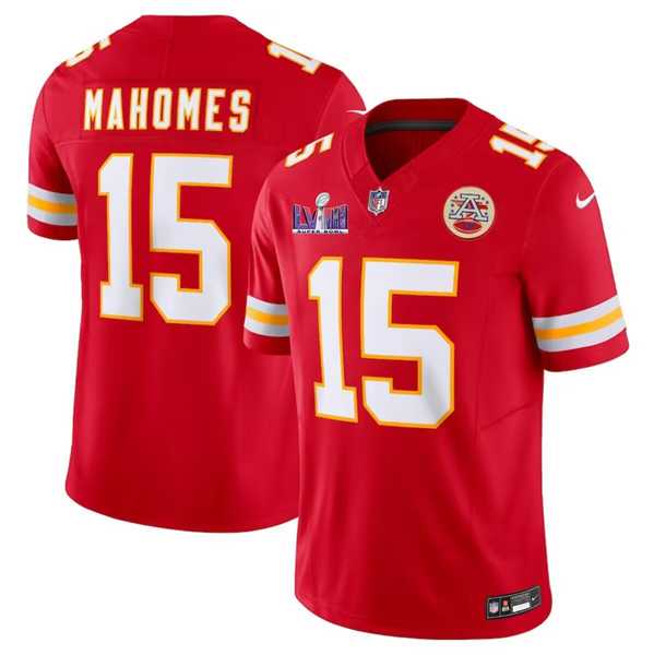 Men & Women & Youth Kansas City Chiefs #15 Patrick Mahomes Red F.U.S.E. Super Bowl LVIII Patch Vapor Untouchable Limited Jersey
